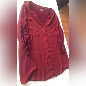 Maroon New York & Company Large Woman Blouse